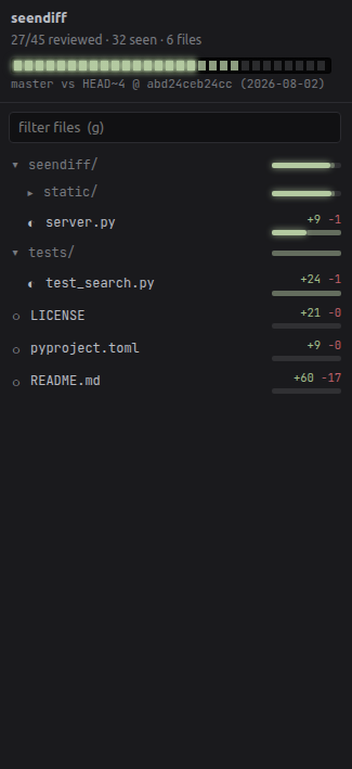 seendiff sidebar, space theme